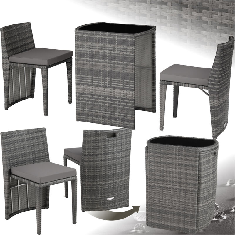 immagine 0 del prodotto tectake set da bistrot in rattan e alluminio amburgo salottino da giardino, mobile da terrazza, salottino in rattan