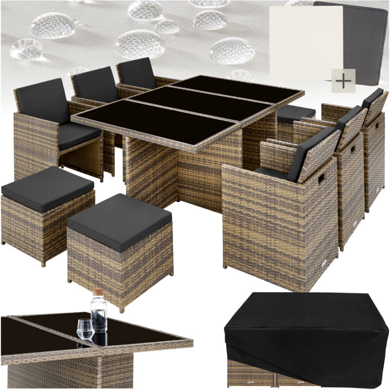 foto del prodotto tectake set in rattan new york set giardino rattan, set da giardino in rattan, rattan sintetico