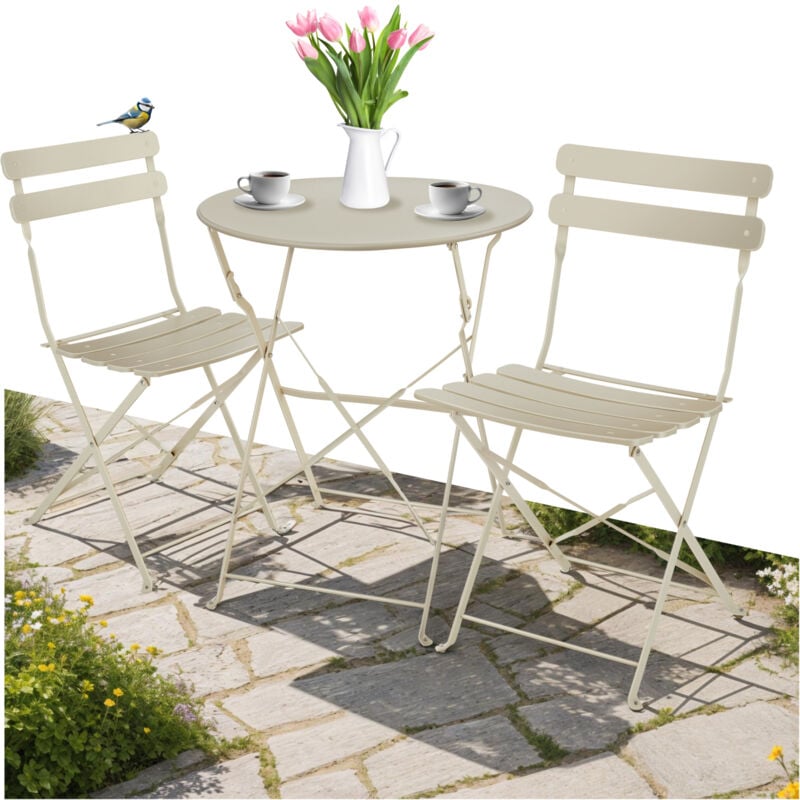 foto del prodotto tectake set tavolo da bistrot frieda, pieghevole per 2 persone tavolo bistrot, tavolo bistrot rotondo, set bistrot da balcone