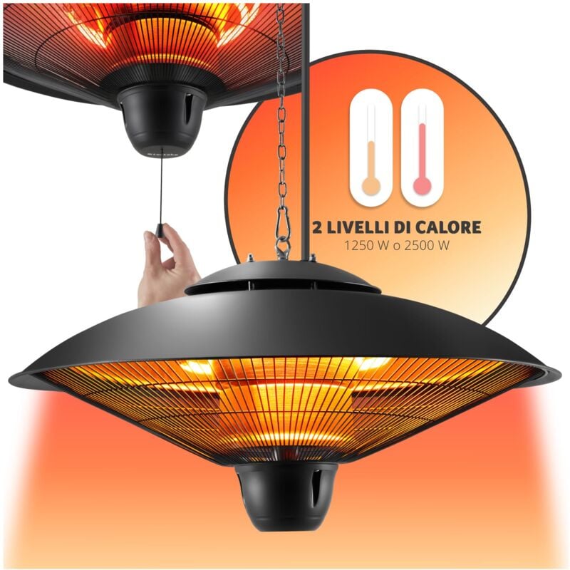 foto del prodotto tectake solaris riscaldamento a raggi infrarossi orbit 2500w, con cassa in alluminio riscaldamento a raggi infrarossi, faretto ad infrarossi,