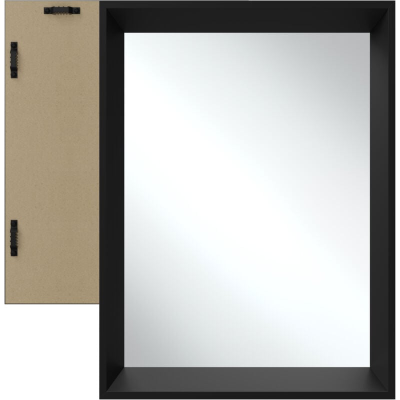 foto del prodotto tectake specchio da parete rettangolare elina con cornice in plastica specchio, specchio da bagno, specchio da corridoio 50 x 70 cm