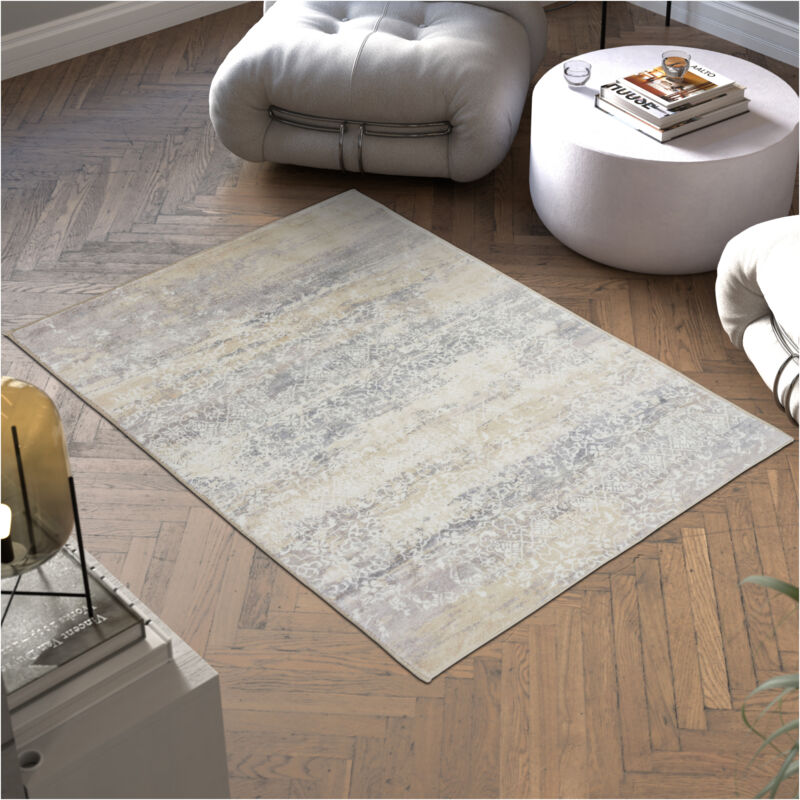 foto del prodotto tectake tappeto vintage designer dalia, pelo corto tappeti per salotto, tappeti orientali, passatoia cucina 120 x 170 cm