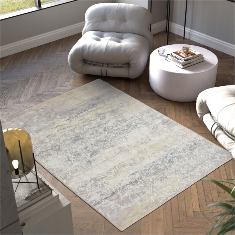 foto del prodotto tectake tappeto vintage designer dalia, pelo corto tappeti per salotto, tappeti orientali, passatoia cucina 160 x 230 cm