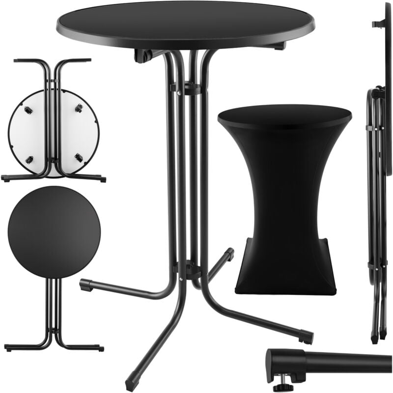 foto del prodotto tectake tavolo alto eren pieghevole con copertura 90 x 110 cm tavolo bistrot, tavolo bistrot rotondo, tavolo pieghevole