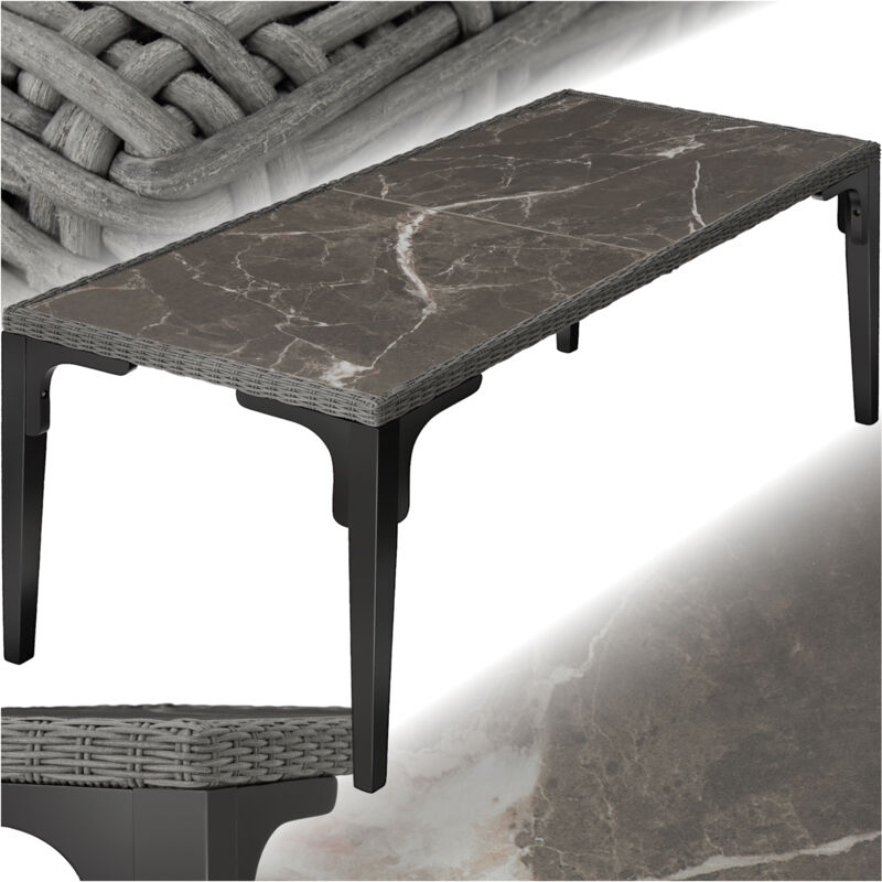 foto del prodotto tectake tavolo in rattan foggia tavolo in rattan, tavolo da giardino, tavolo da balcone