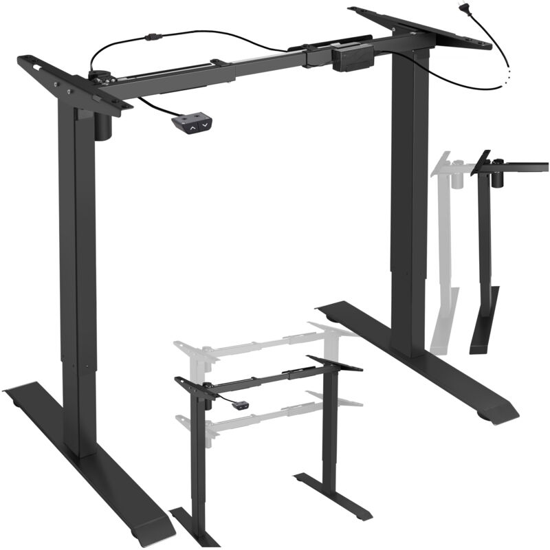 foto del prodotto tectake telaio per scrivania elettrico regolabile in altezza 85 129 x 65 x 71 121 cm gambe tavolo, gambe per tavoli, gambe per tavolo