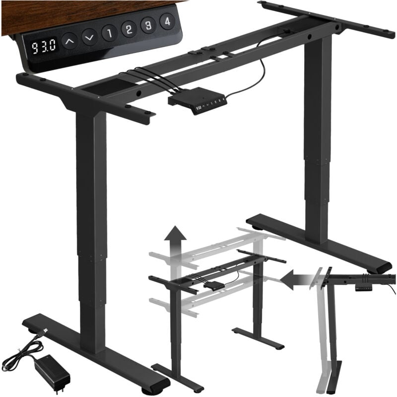 foto del prodotto tectake telaio per scrivania regolabile in altezza twain 110 168 x 60 x 60 125 cm scrivania regolabile in altezza, supporto tavolo regolabile in