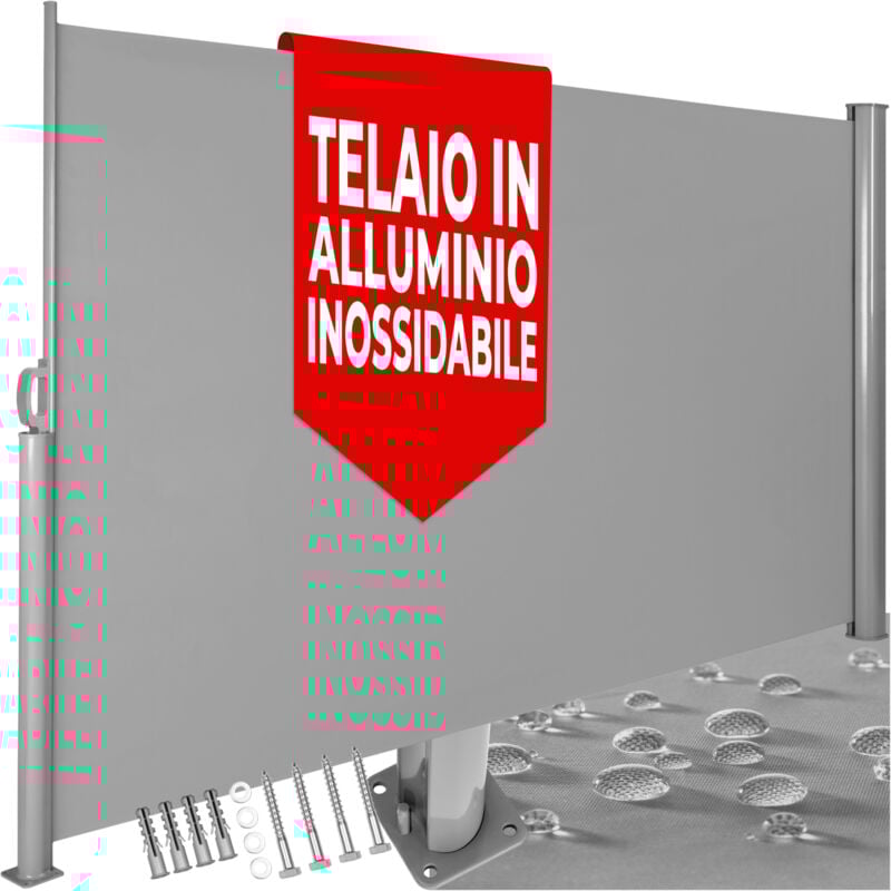 foto del prodotto tectake tenda a scorrimento laterale estraibile con cassonetto in alluminio e meccanismo di autoarrotolamento tendaggi, tende a pannelli