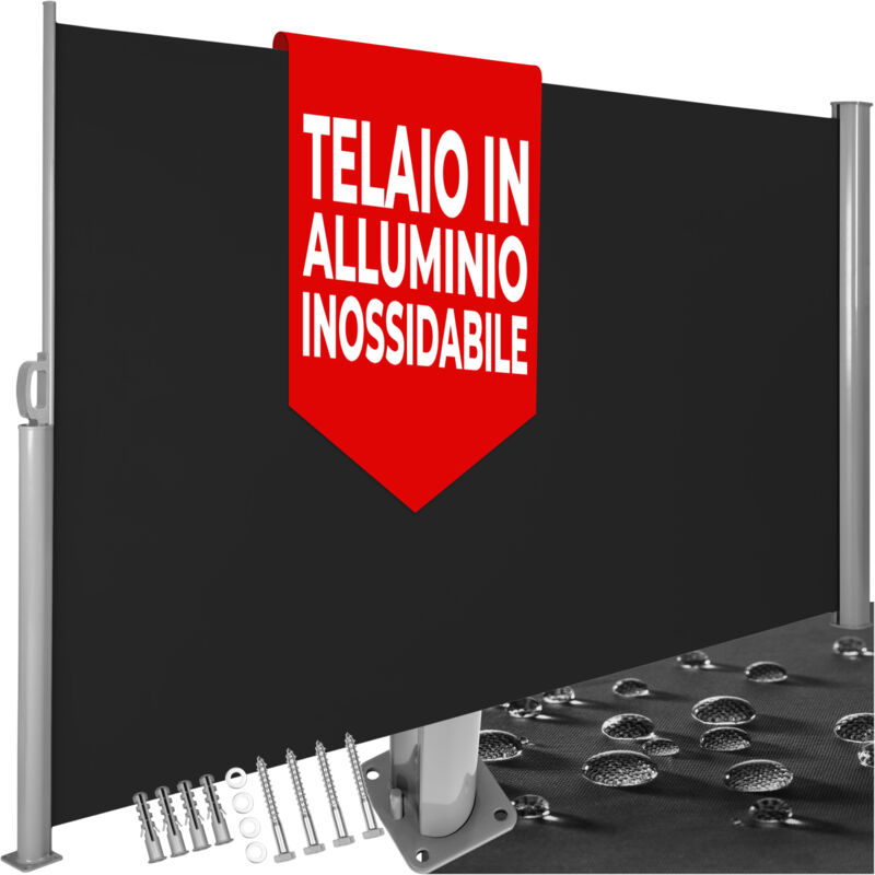 foto del prodotto tectake tenda a scorrimento laterale estraibile con cassonetto in alluminio e meccanismo di autoarrotolamento tendaggi, tende a pannelli