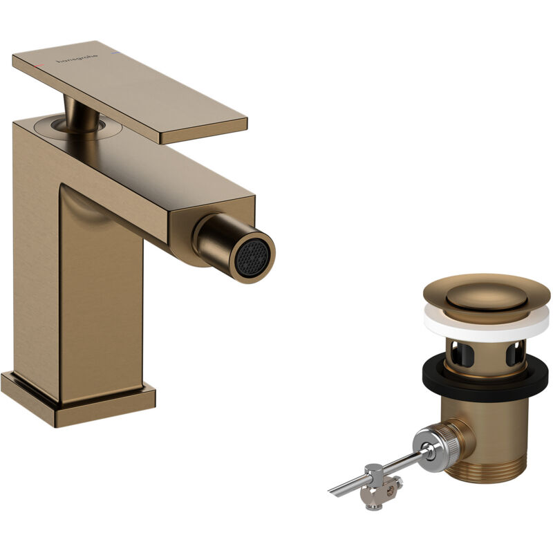 foto del prodotto tecturis e miscelatore per bidet, con sistema di scarico, bronzo spazzolato 73200140 hansgrohe
