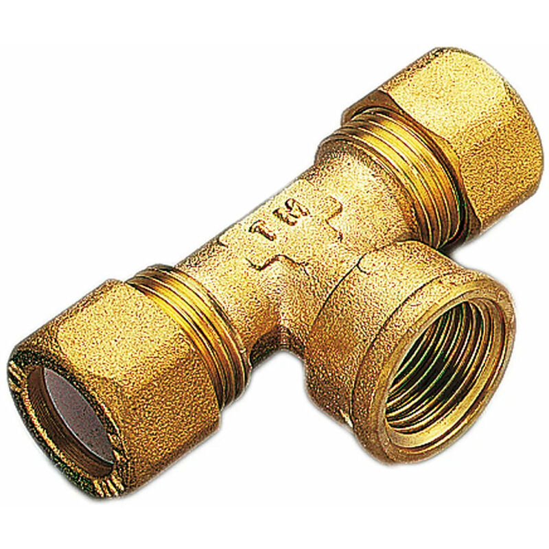 foto del prodotto tee 2 dadi femmina 1 2 14 per rame con ogiva in teflon