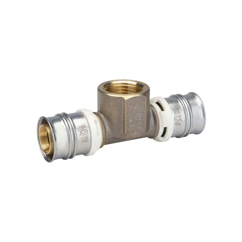 foto del prodotto tee a crimpare multistrato da 26 mm di diametro, 3 4, 26 mm femmina.