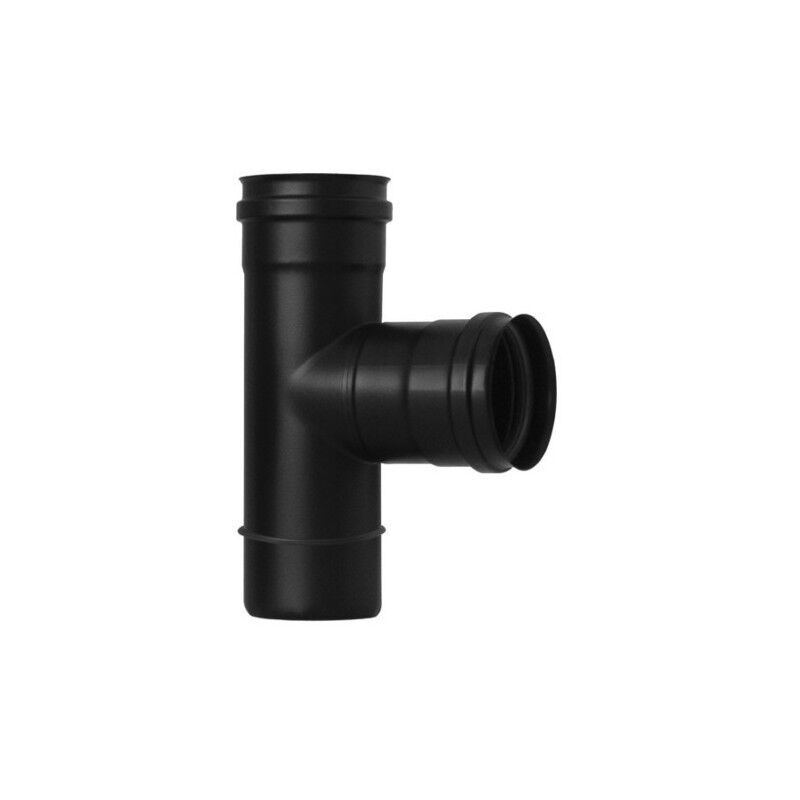 foto del prodotto tee nero opaco per stufe a pellet d.100