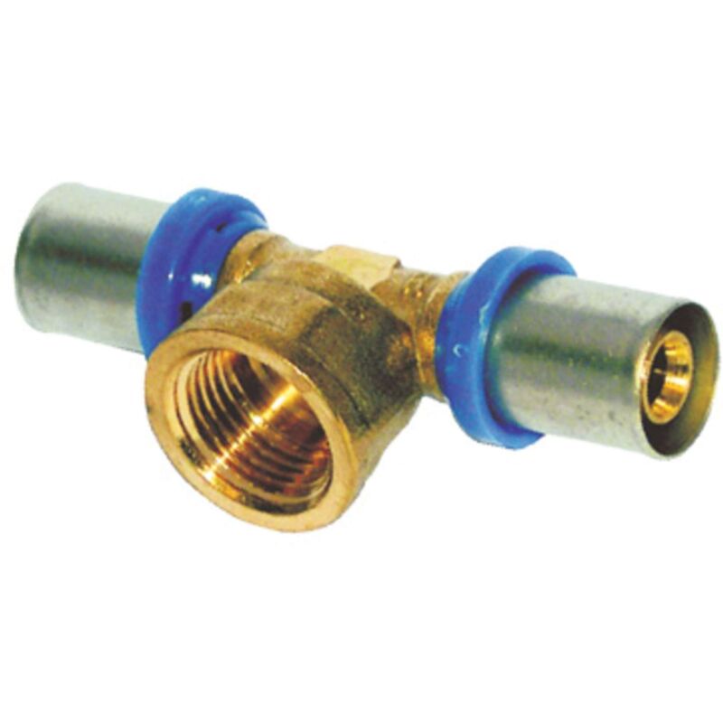 foto del prodotto tee pressare filetto femmina x multistrato ottone mm 16x1 2f