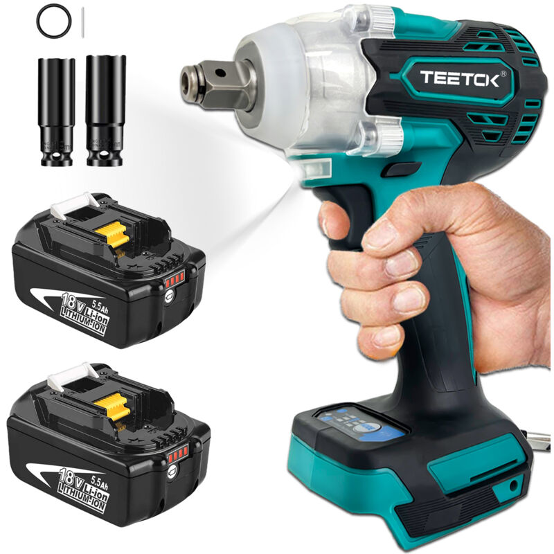 foto del prodotto teetok avvitatore a percussione, trapano a percussione cordless 21v, ruota agli ioni di litio a velocit variabile 6 punte 2 batterie 5500mah