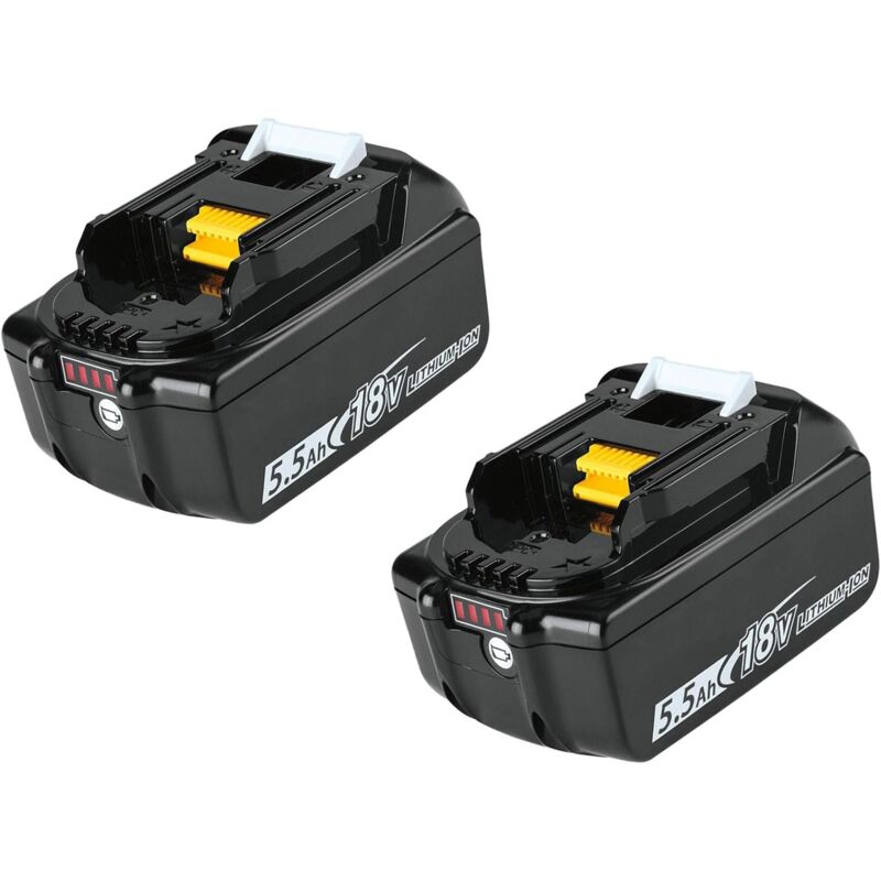 foto del prodotto teetok batterie,2x 5.5a batteria 18v lxt batteria agli ioni di litio bl1850 bl1830 , compatibile con utensili cordless makita