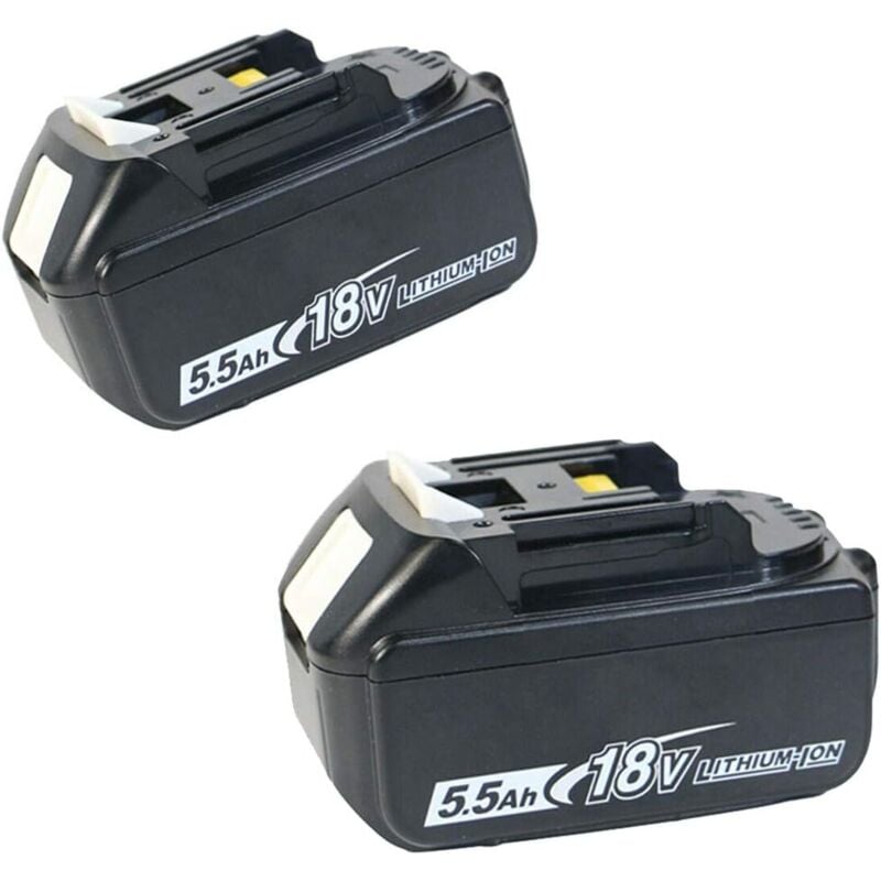 foto del prodotto teetok batterie per elettroutensili,2pcs bl1860 batteria di ricambio, compatibile con la macchina makita 18v, 5.5ah li ion batteria bl1840b bl1850b