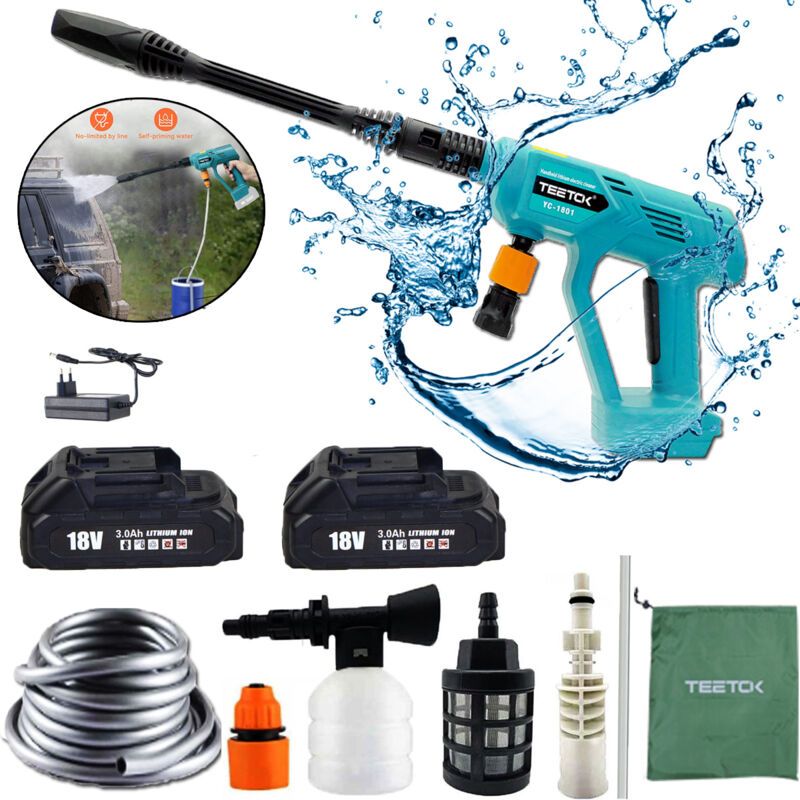 foto del prodotto teetok idropulitrice elettrica, pistola per idropulitrice a pressione senza fili, pistola a spruzzo d acqua portatile ad alta pressione compatibile