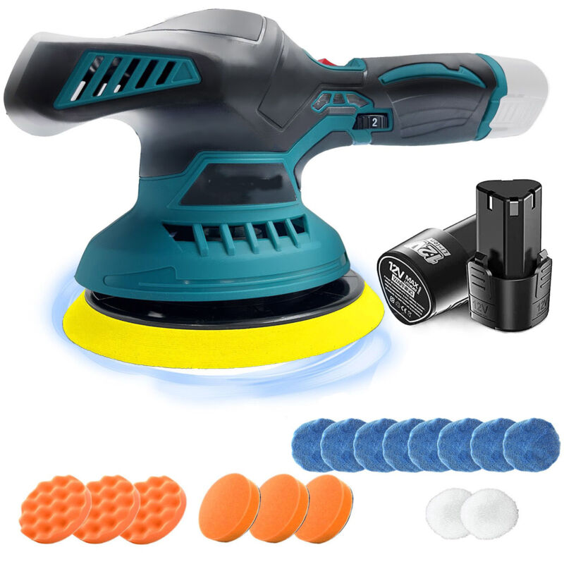 foto del prodotto teetok lucidatrice, pulitrice per lucidatrice a tampone per auto senza fili, kit per lucidatrice portatile da 6 , 6 velocit , base da 125 mm per