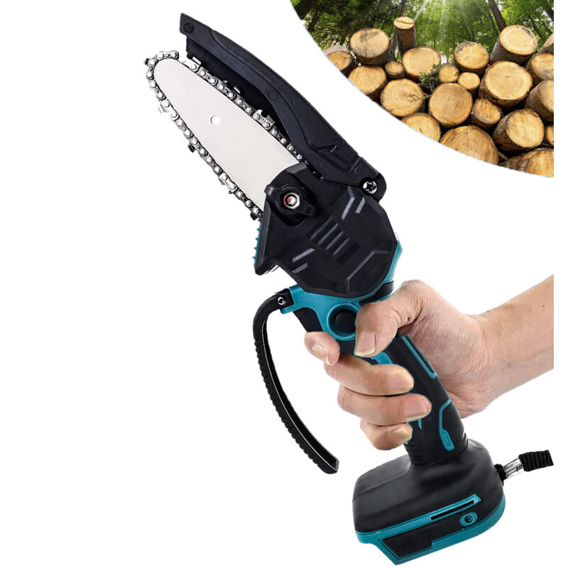 foto del prodotto teetok mini motosega elettrica a batteria da 4 pollici, sega per legno, sega con una sola mano, taglierina per legno nudo batteria non inclusa ,