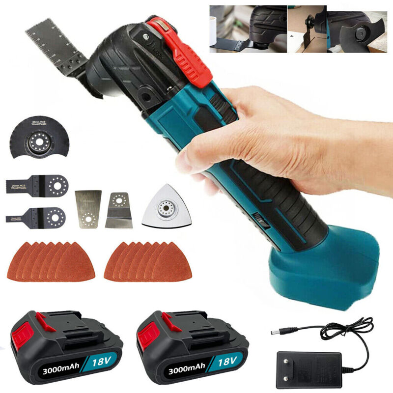 foto del prodotto teetok multi tools cordless brushless oscillante multi tool grinder cutter grinder saw sostituzione lama a 6 velocit accessori 17 pezzi 