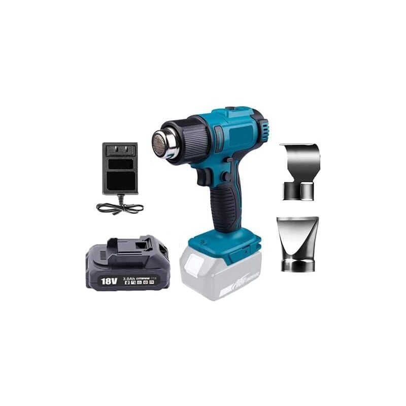 foto del prodotto teetok pistola ad aria calda da 1200 w con 2 temperature 300 c 550 c, 2 ugelli elettroutensili ,con 1 batteria da 3000mah e