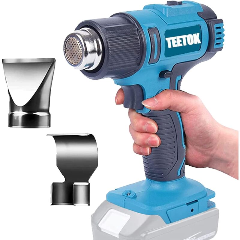 foto del prodotto teetok pistola ad aria calda wireless da 1200 w pistola termica elettrica, batteria e caricabatterie non inclusi ,compatibile con la batteria makita