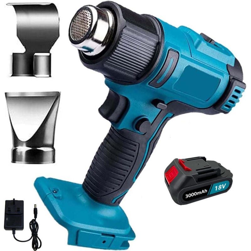 foto del prodotto teetok pistole termiche, pistola ad aria calda senza fili, sverniciatore per temperatura, sverniciatore 1 batteria da 3,0 a caricabatterie,