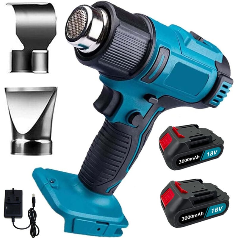 foto del prodotto teetok pistole termiche, pistola ad aria calda senza fili, sverniciatore per temperatura, sverniciatore 2 batterie da 3,0 a caricabatterie,