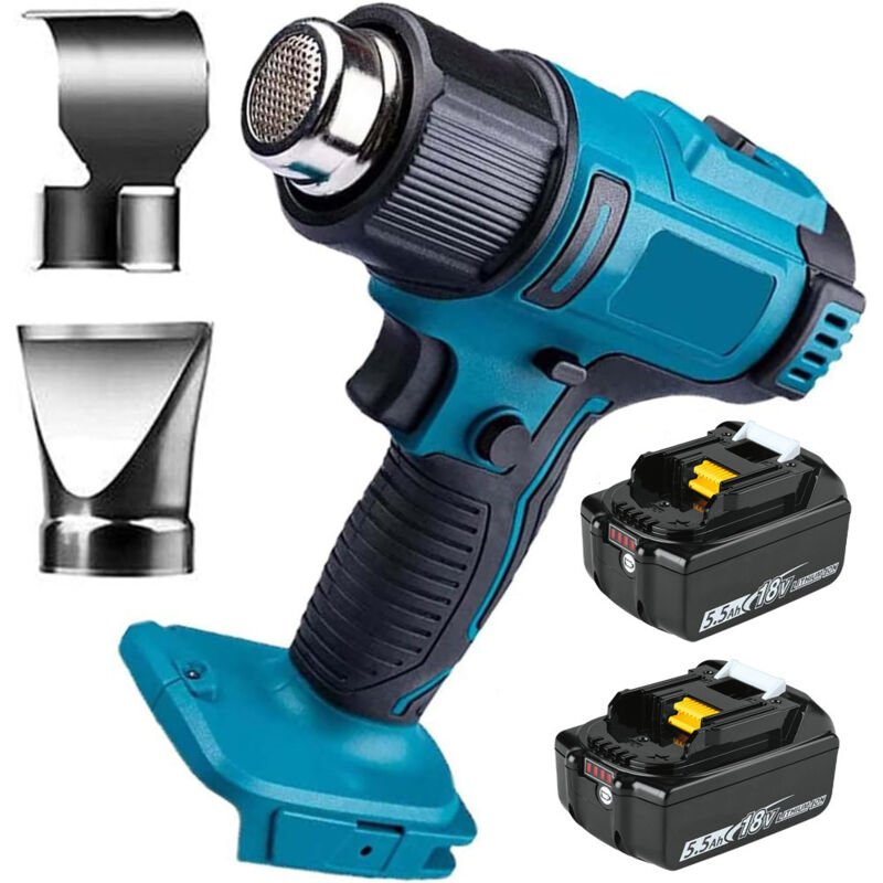 foto del prodotto teetok pistole termiche, pistola ad aria calda senza fili, sverniciatore per temperatura, sverniciatore 2 batterie da 5,5 a senza caricatore ,
