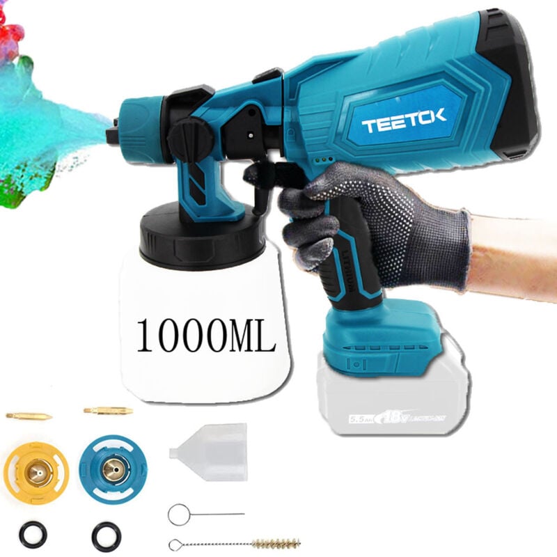 foto del prodotto teetok set di sistemi di verniciatura a spruzzo a batteria pistola a spruzzo di vernice elettrica pistola a spruzzo di vernice pistola a spruzzo da