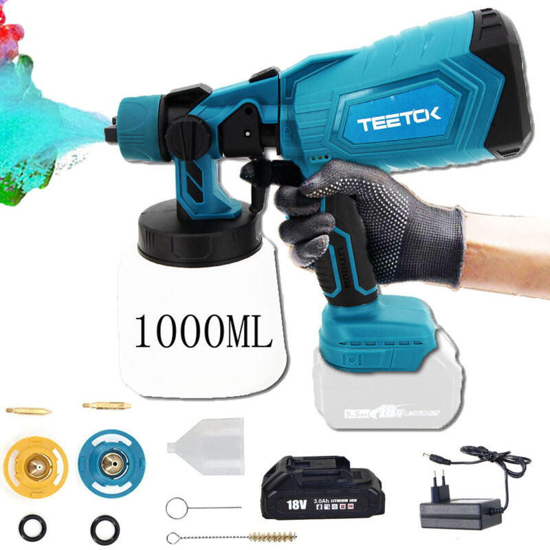 foto del prodotto teetok set sistema di verniciatura a spruzzo a batteria pistola a spruzzo di vernice elettrica pistola a spruzzo di vernice pistola a spruzzo di