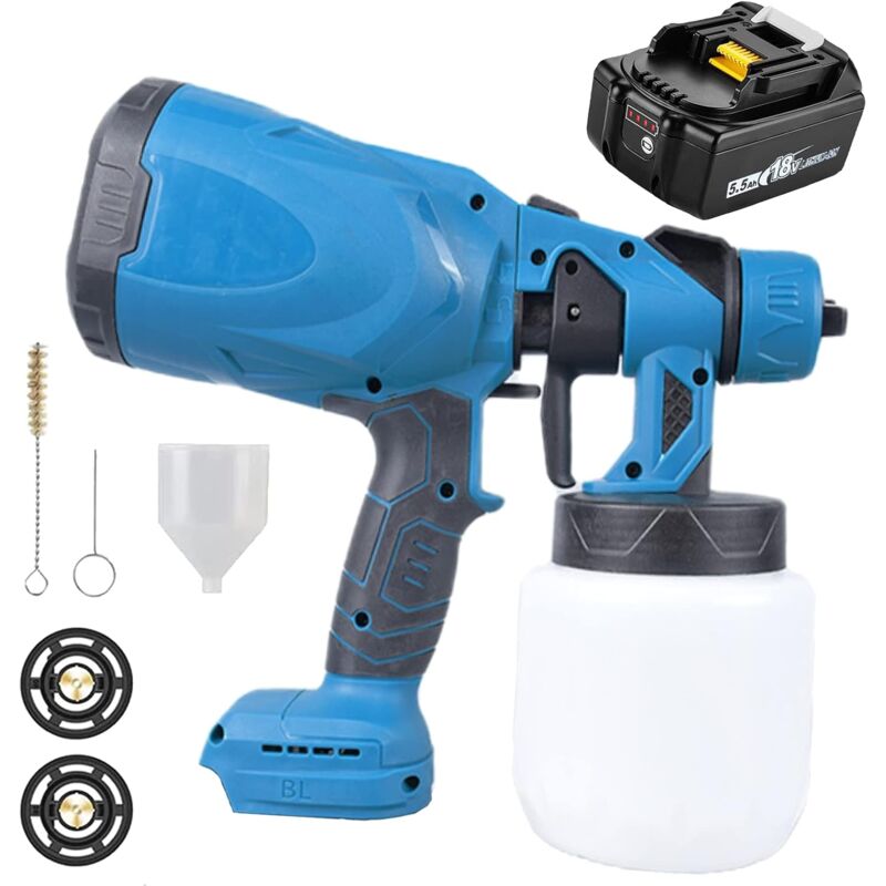 foto del prodotto teetok sistema di verniciatura a spruzzo cordless, pistola a spruzzo, spruzzatore per recinzione da giardino,1000 ml, compatibile con batterie