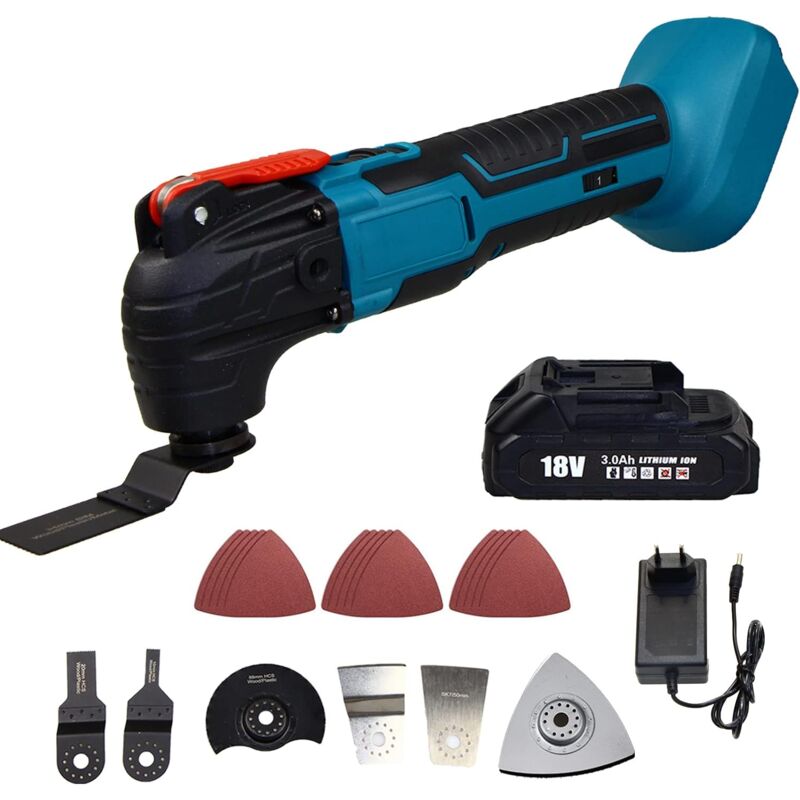 foto del prodotto teetok sostituzione multiutensile cordless,con 1 batteria da 3000 mah e caricabatterie accessori da 22 pezzi velocit variabile e angolo di
