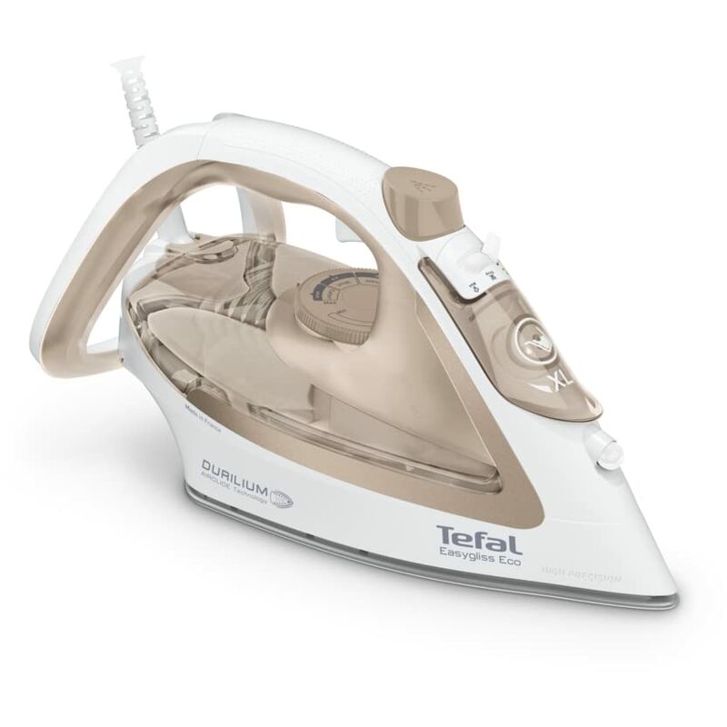 foto del prodotto tefal easygliss eco, ferro a vapore, 2800 watt, colpo a vaporen240 g min, 88 riciclabile, modalit eco, mocha bianco, fv5780