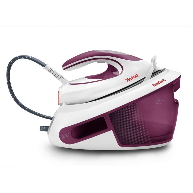 foto del prodotto tefal express anti calc sv8054 ferro da stiro a caldaia 2800 w 1,8 l durilium porpora, bianco