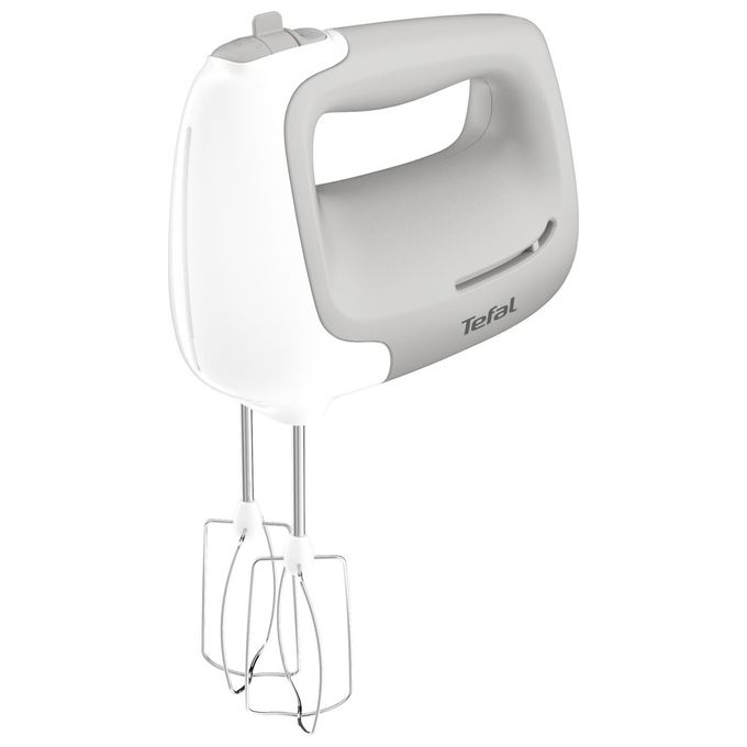 foto del prodotto tefal ht450b prep mix sbattitore 450w 5 velocita 2 fruste e 2 ganci impastatrici in acciaio inossidabile bianco grigio