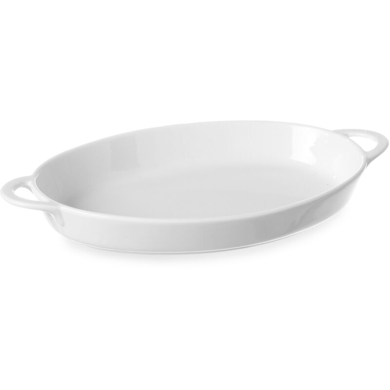 foto del prodotto teglia ovale con manici 215x140x35mm porcellana bianca hendi 784013