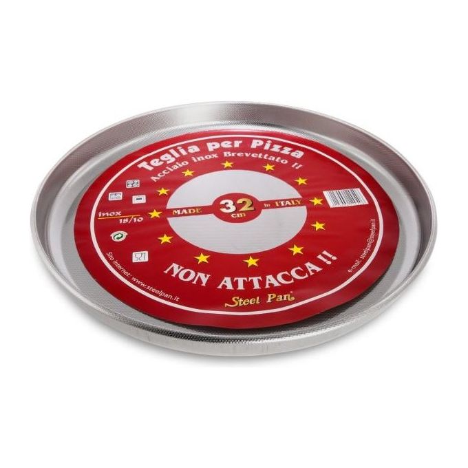 foto del prodotto teglia per pizza tonda in acciaio inox antiaderente 28
