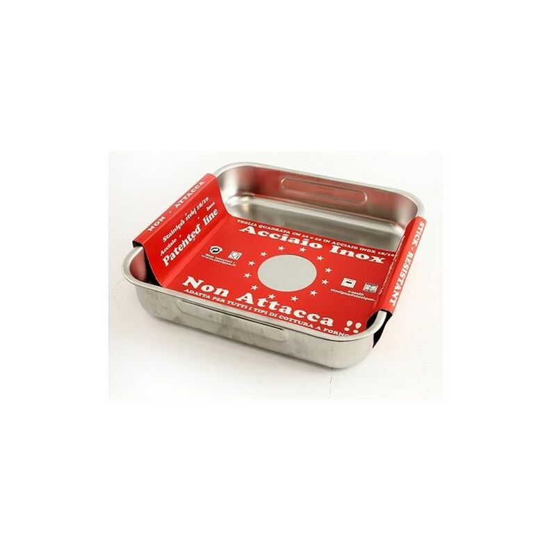 foto del prodotto teglia quadrata media antiaderente in acciaio inox 32x32