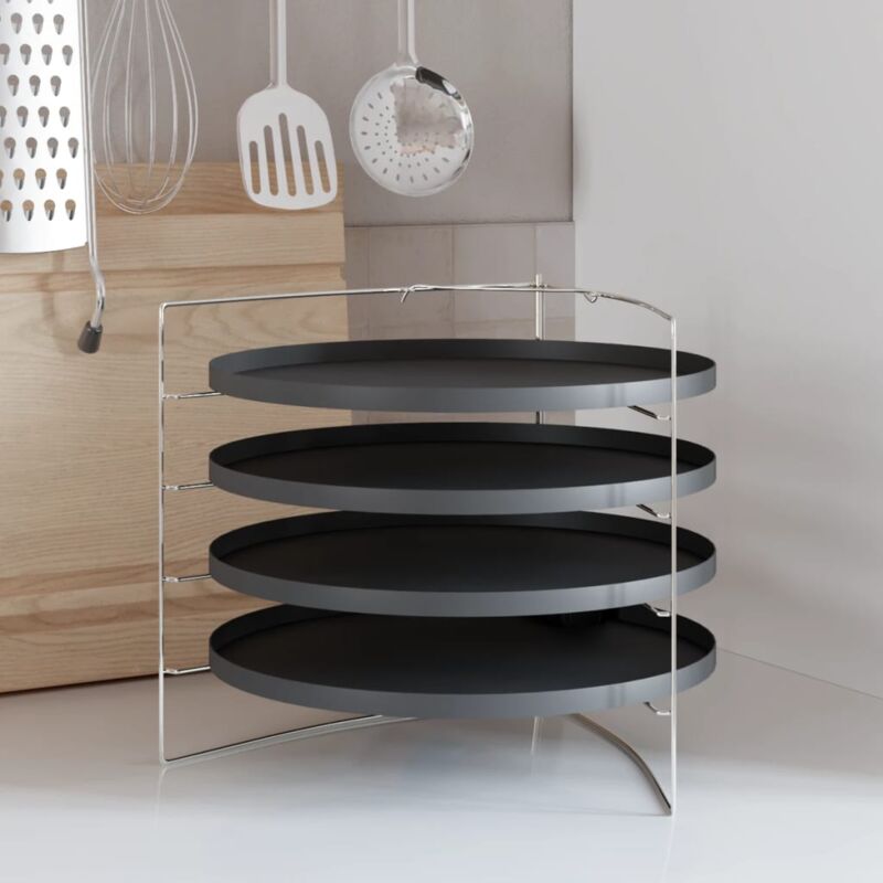 foto del prodotto teglie per pizza 4 pz con porta teglie 28 cm in acciaio