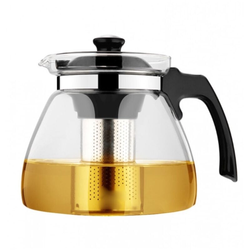 foto del prodotto teiera in vetro tisaniera tisana removibile filtro stantuffo acciaio inox infusi - - trade shop traesio