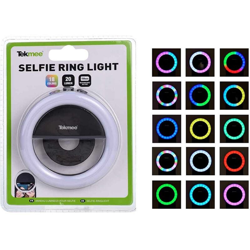 foto del prodotto tekmee anello luminoso per selfie multicolor luce samsung iphone