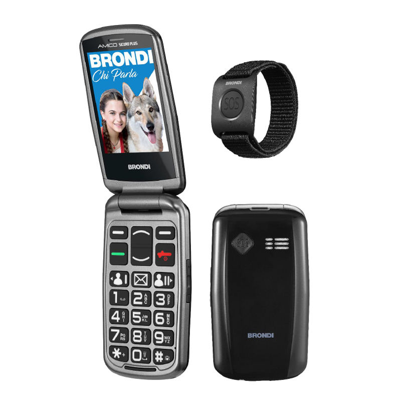 foto del prodotto tel. cell. brondi amico sicuro plus bk