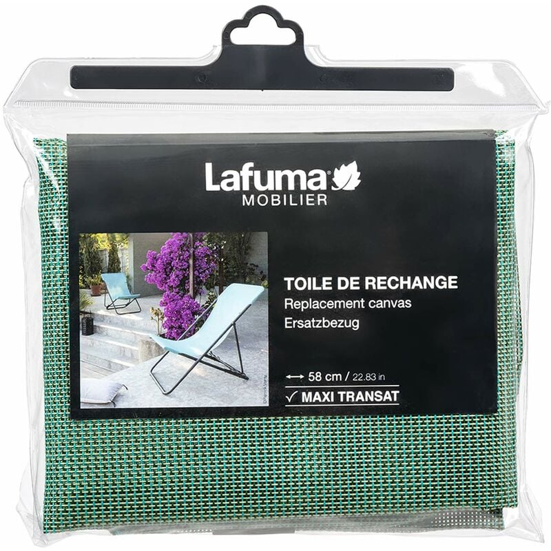 foto del prodotto tela batyline per sedia a sdraio maxi transat, larghezza 62 cm, colore clorofilla, lfm2655 9266 lafuma mobilier