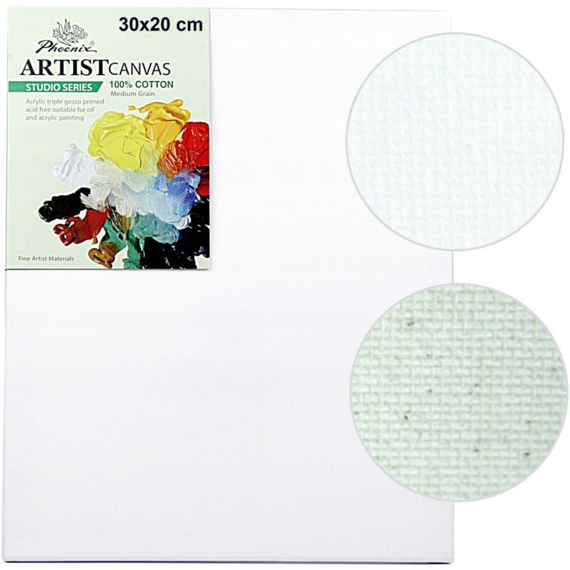 foto del prodotto tela da pittura, tela in cotone, pronta, 280g phoenix 20x30cm