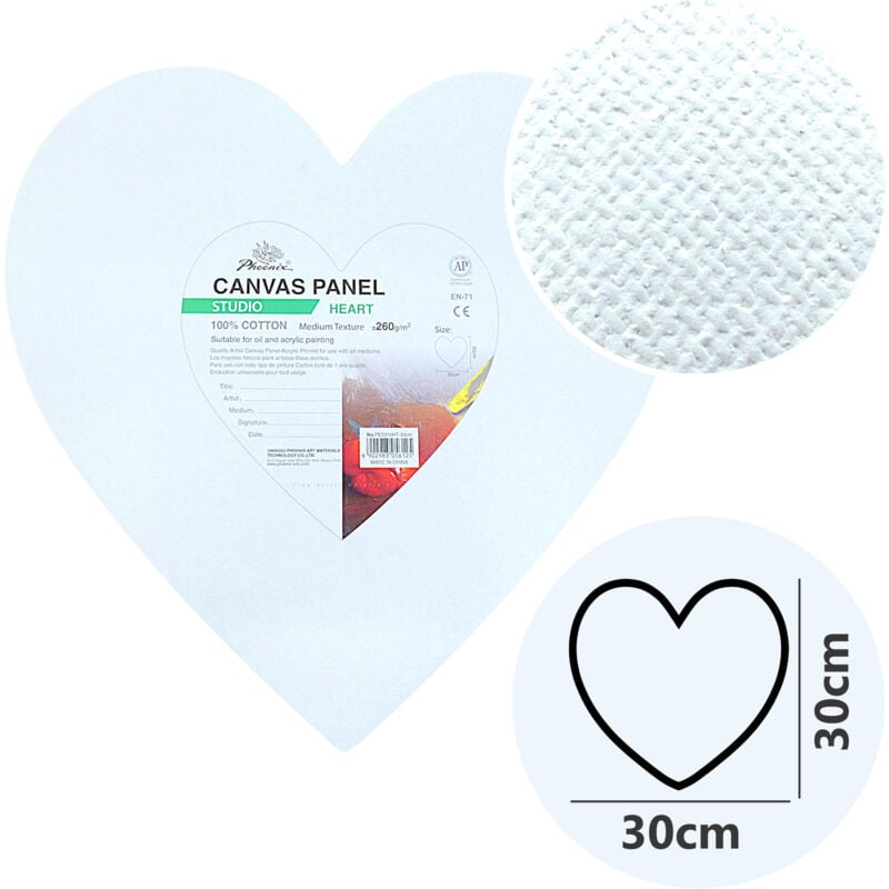 foto del prodotto tela pannello cuore pittura piatta tela di cotone 260g phoenix 30cm