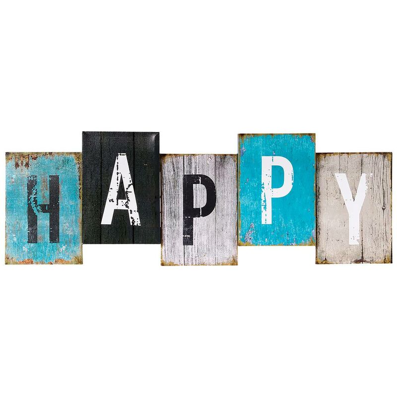 foto del prodotto tela stampata happy 26x75cm felice atmosphera cr ateur d int rieur