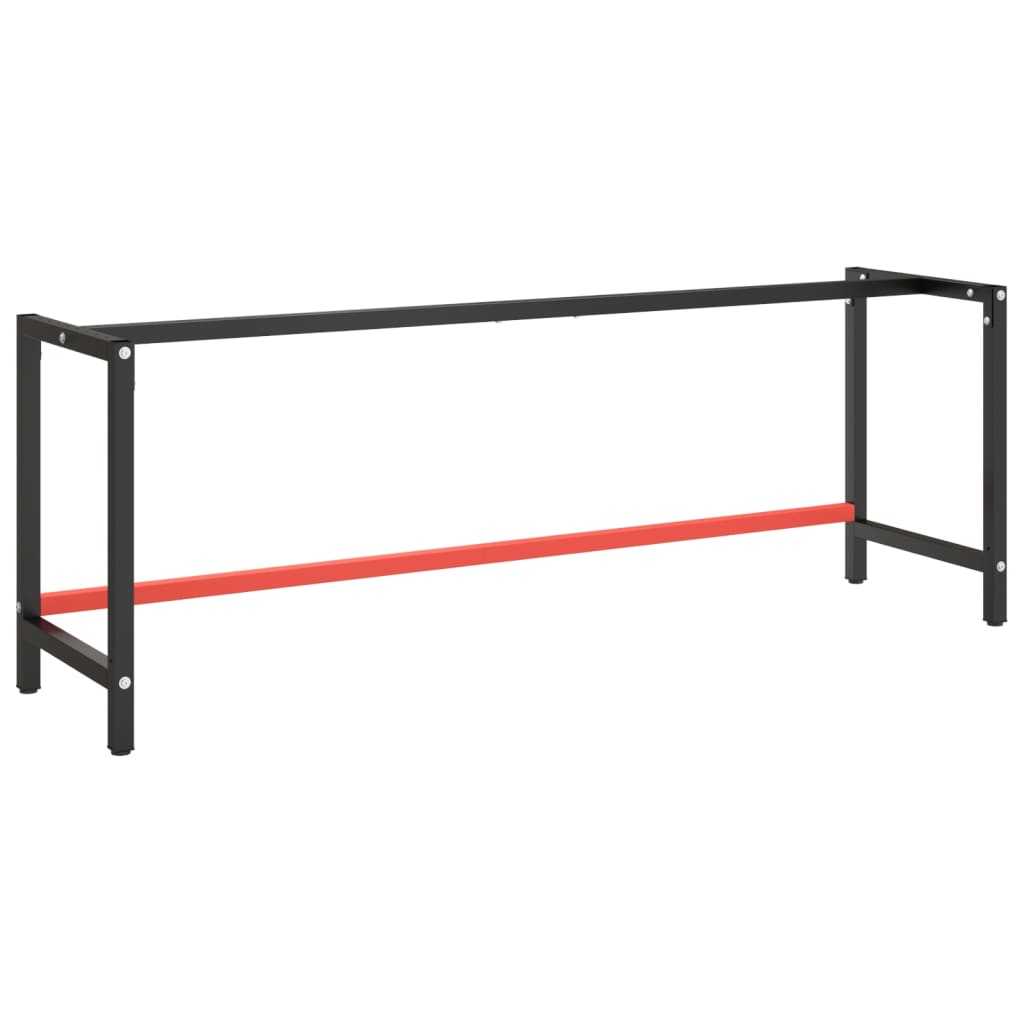 foto del prodotto telaio banco da lavoro nero e rosso opaco 220x57x79 cm metallocod mxl 121342