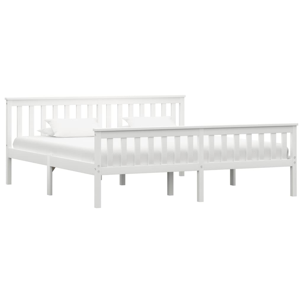 foto del prodotto telaio del letto bianco in legno massello di pino 180x200 cm cod mxl 61494